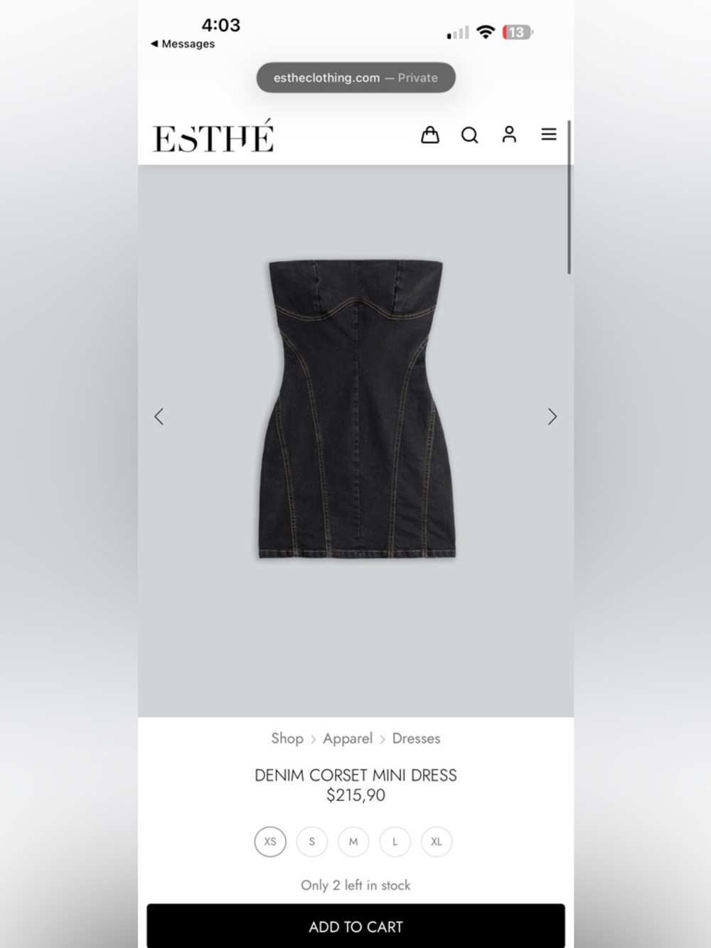 Black Denim Corset Mini Dress